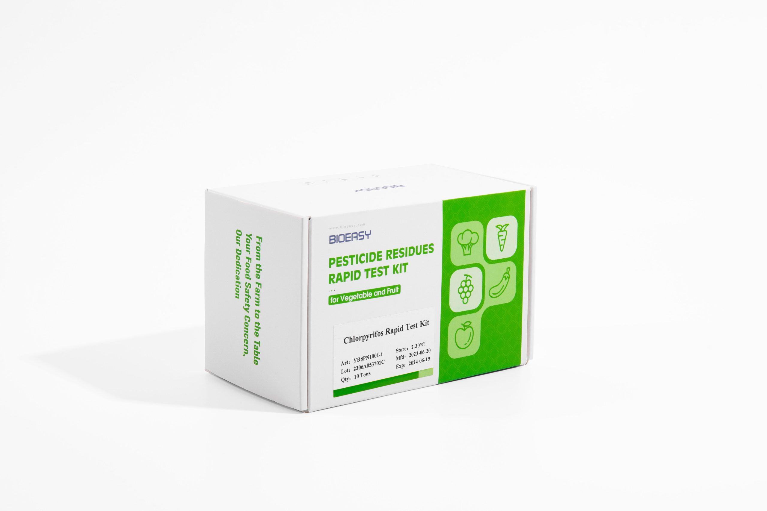Chlorpyrifos Rapid Test Strip for Vegetables and Fruits